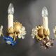 Set vergoldet Wandlampe Murano Kristall