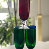 6 glasses on colored stems