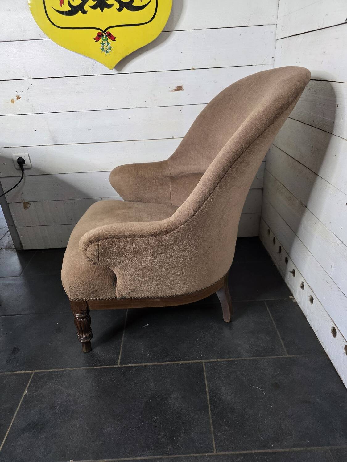 Louis Philippe style mahogany toad armchair