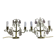 Paire de lampes girandoles en bronze et cristal