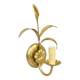 Gold leaf metal flower wall sconce, 1970s-1980s, Hollywood Regency Masca