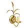 Gold leaf metal flower wall sconce, 1970s-1980s, Hollywood Regency Masca