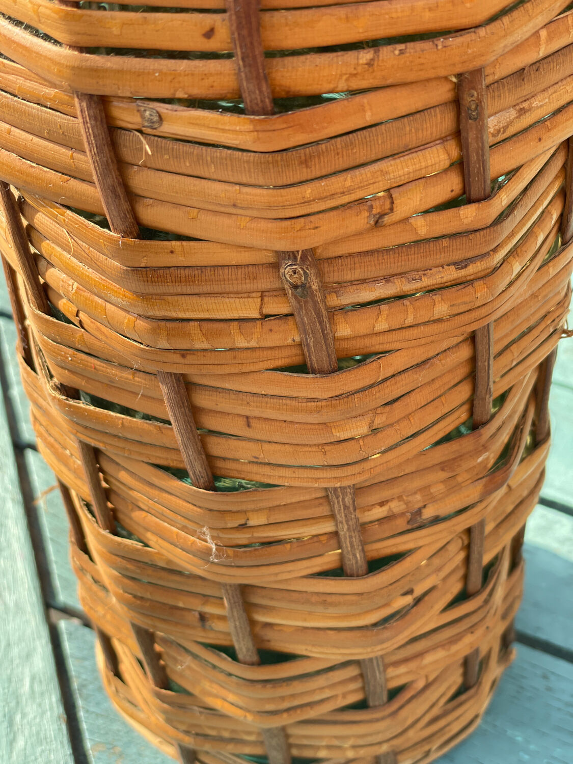 Old wicker bottle