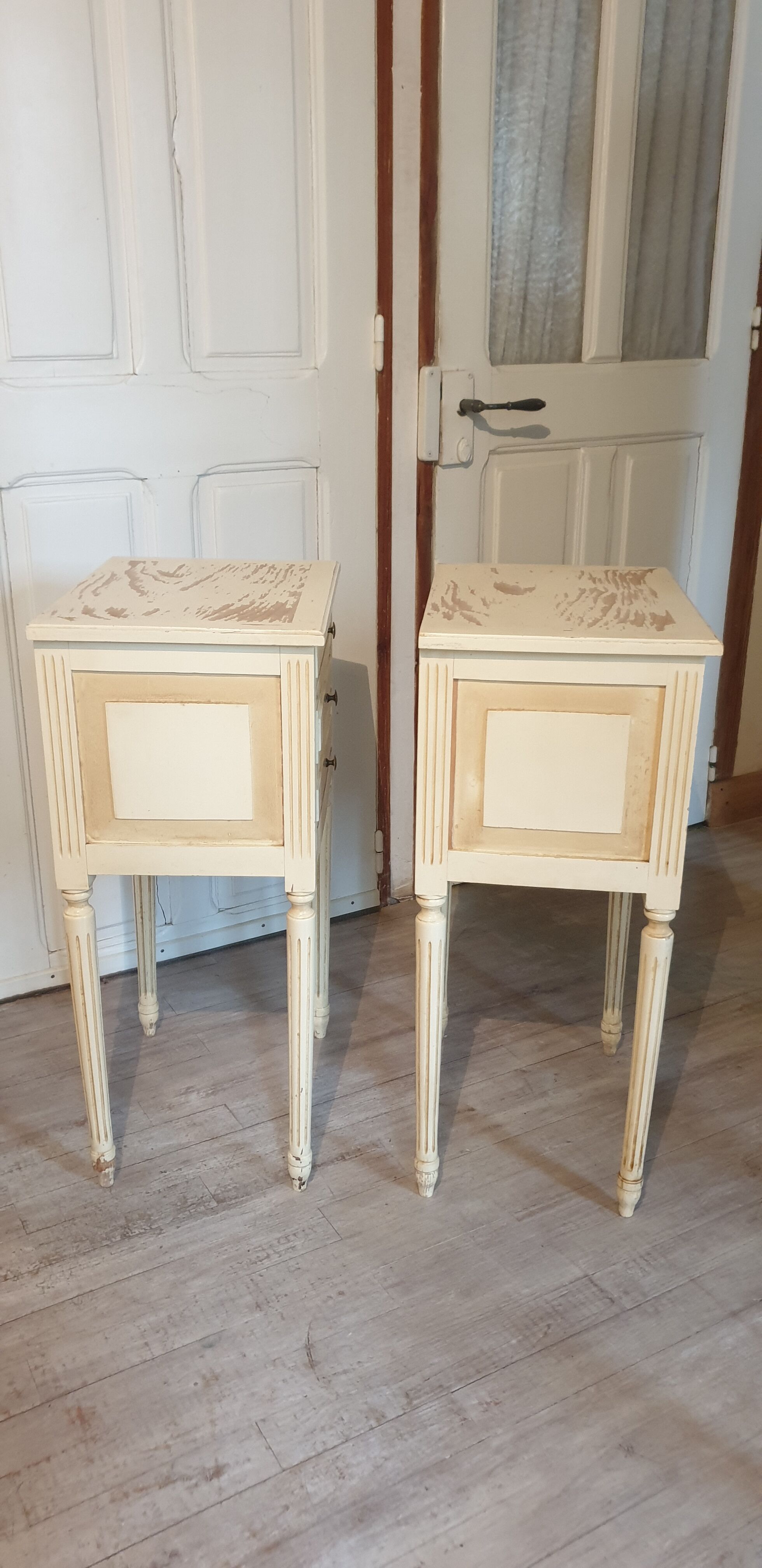Pair of Louis XVI-style bedside tables