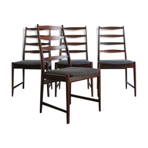Chaises à manger scandinaves en bois sombre Arne Vodder années 1960