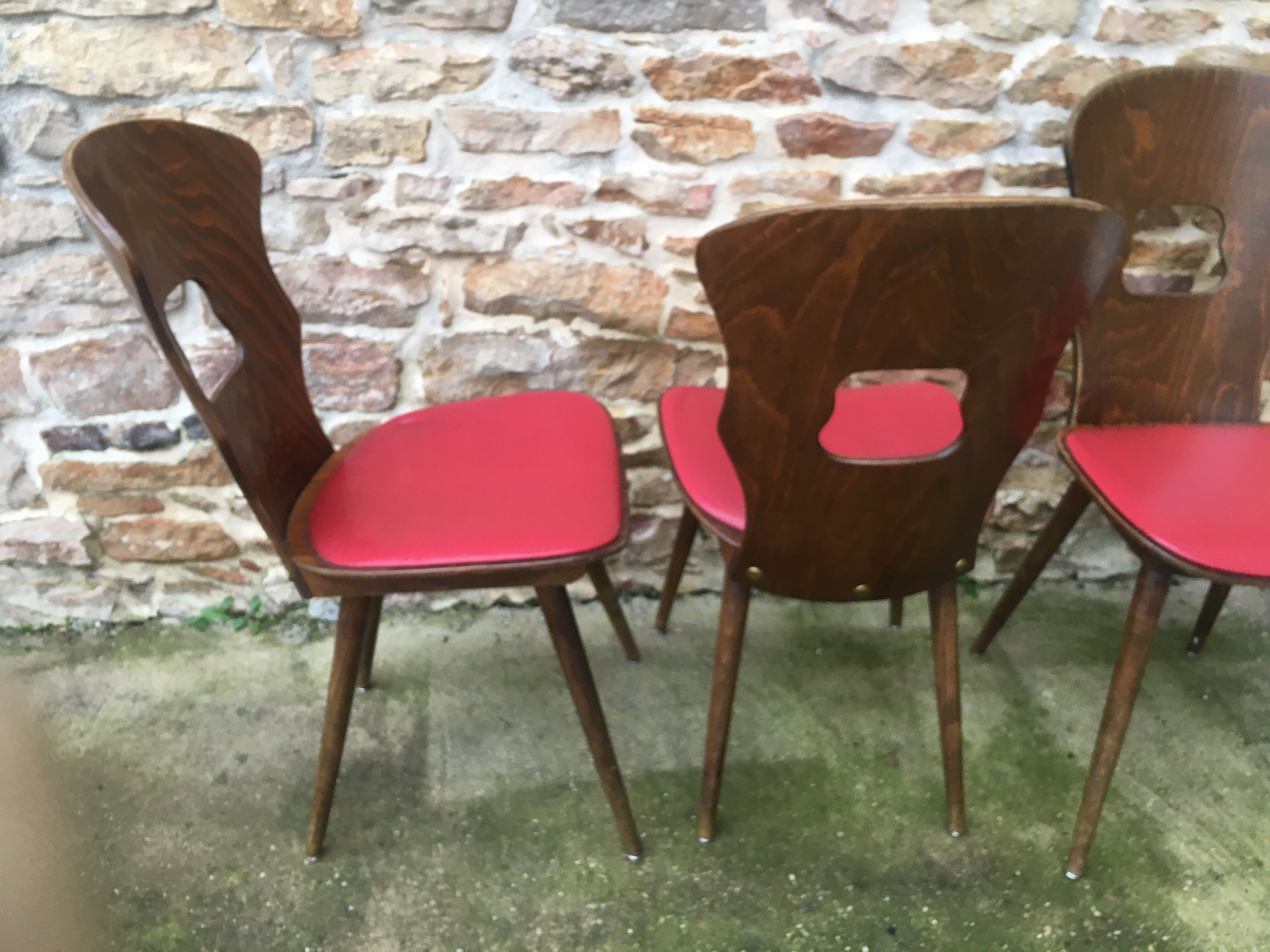 Suite of 4 Baumann chairs, Gentian model