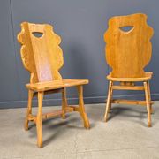 Vintage rustic dining chairs, set of 4 - 1960s
