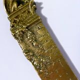 Paper cut opens letter bronze gothic gargoyle signed M. Arvisonet