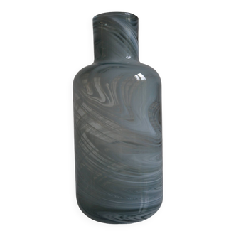 Scandinavian vase in gray blue glass designed by Iina Vuorivirta