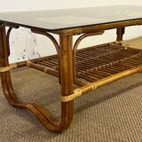 Bamboo and rattan coffee table