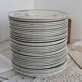 Table service 63 pieces Gien earthenware 19th century Marines model