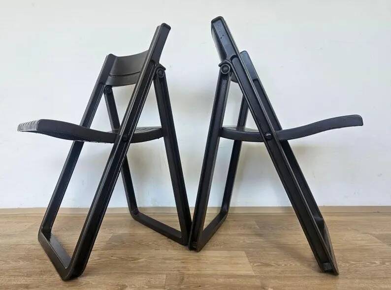 Pair of Rare Folding Chairs Dabaya, Allibert, France, 1970s