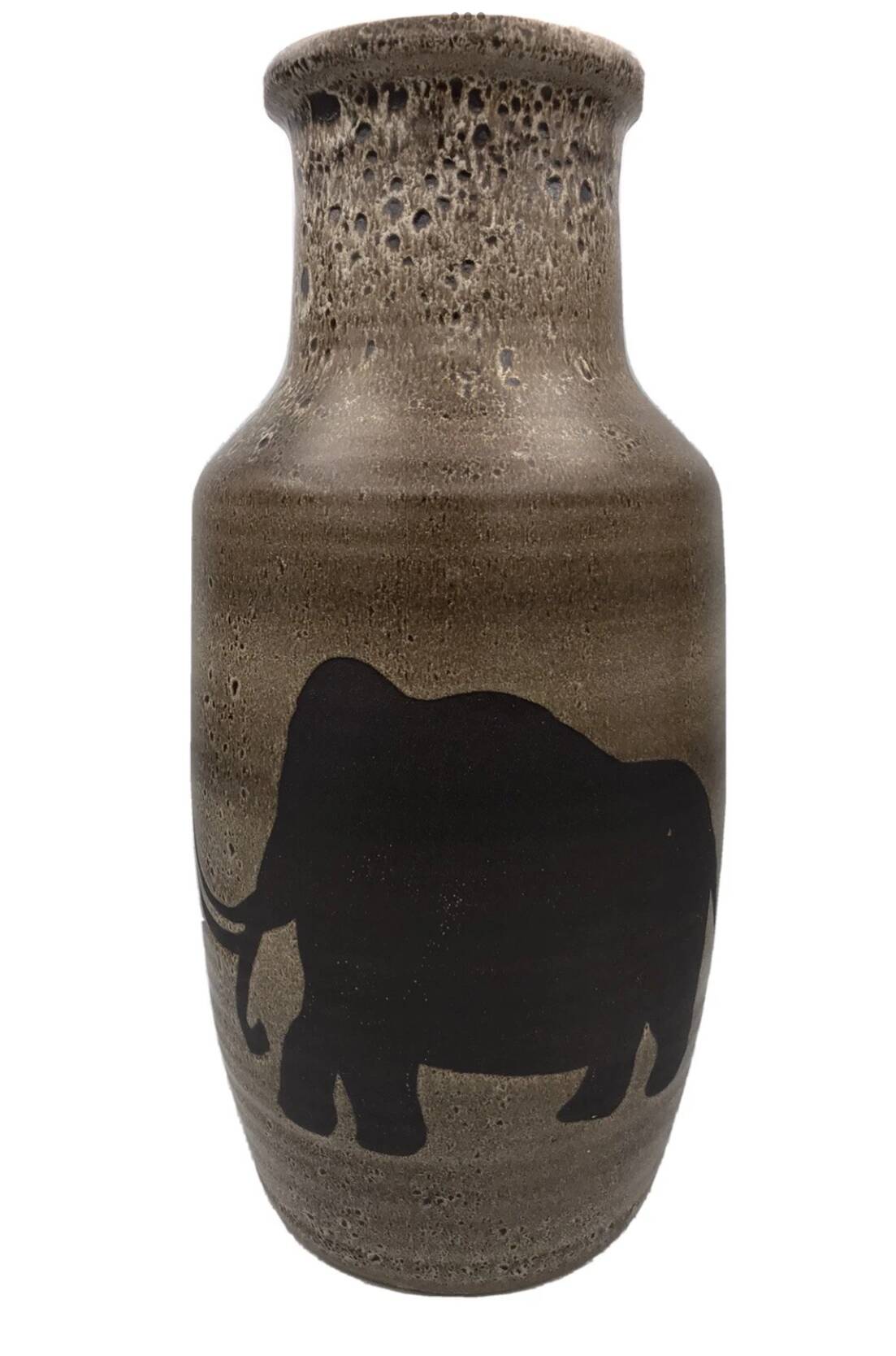 Saint clement ceramic vase with rock decoration 1950/60 38 cm