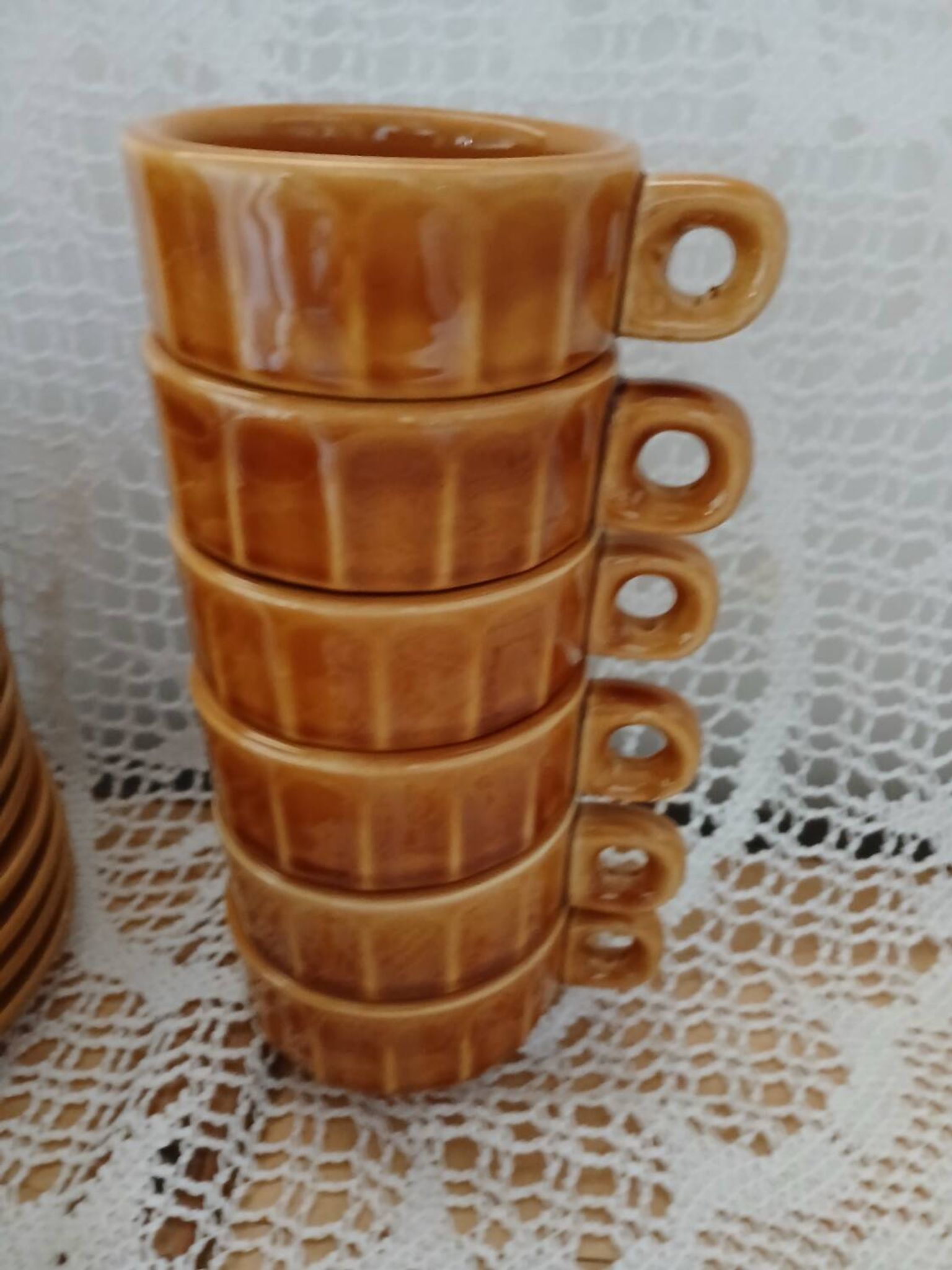 12 antique coffee cups with saucers
