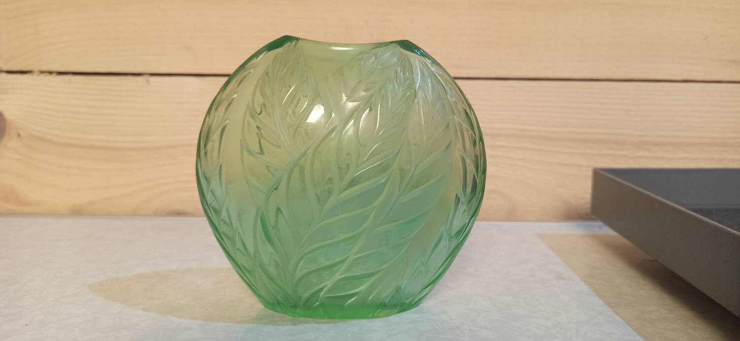 Green Lalique vase