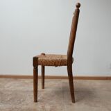 Set of 14 mid-century french rush farmhouse dining chairs