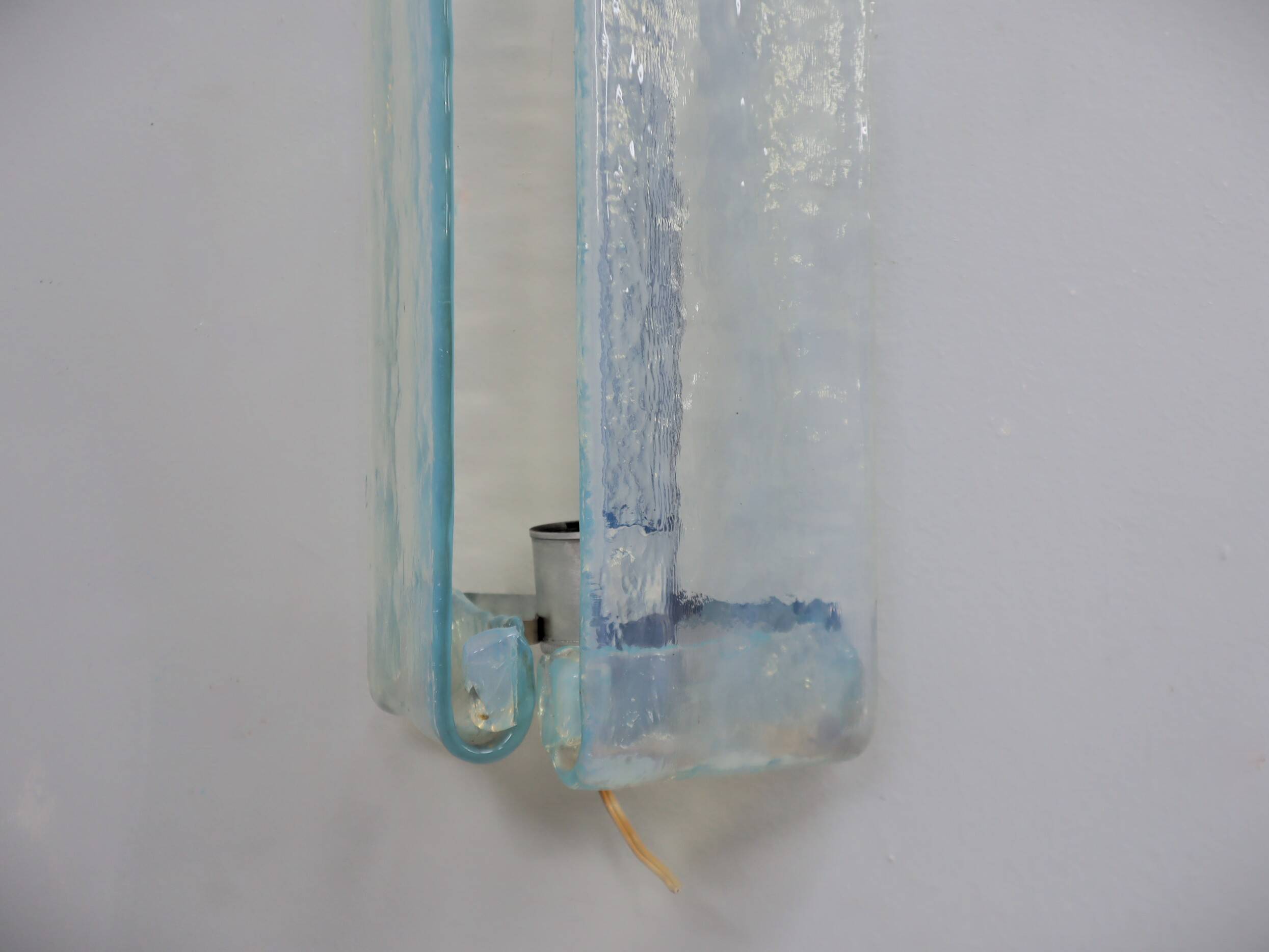 Set of 3 Murano wall sconces by Carlo Nason for Mazzega, 1970s