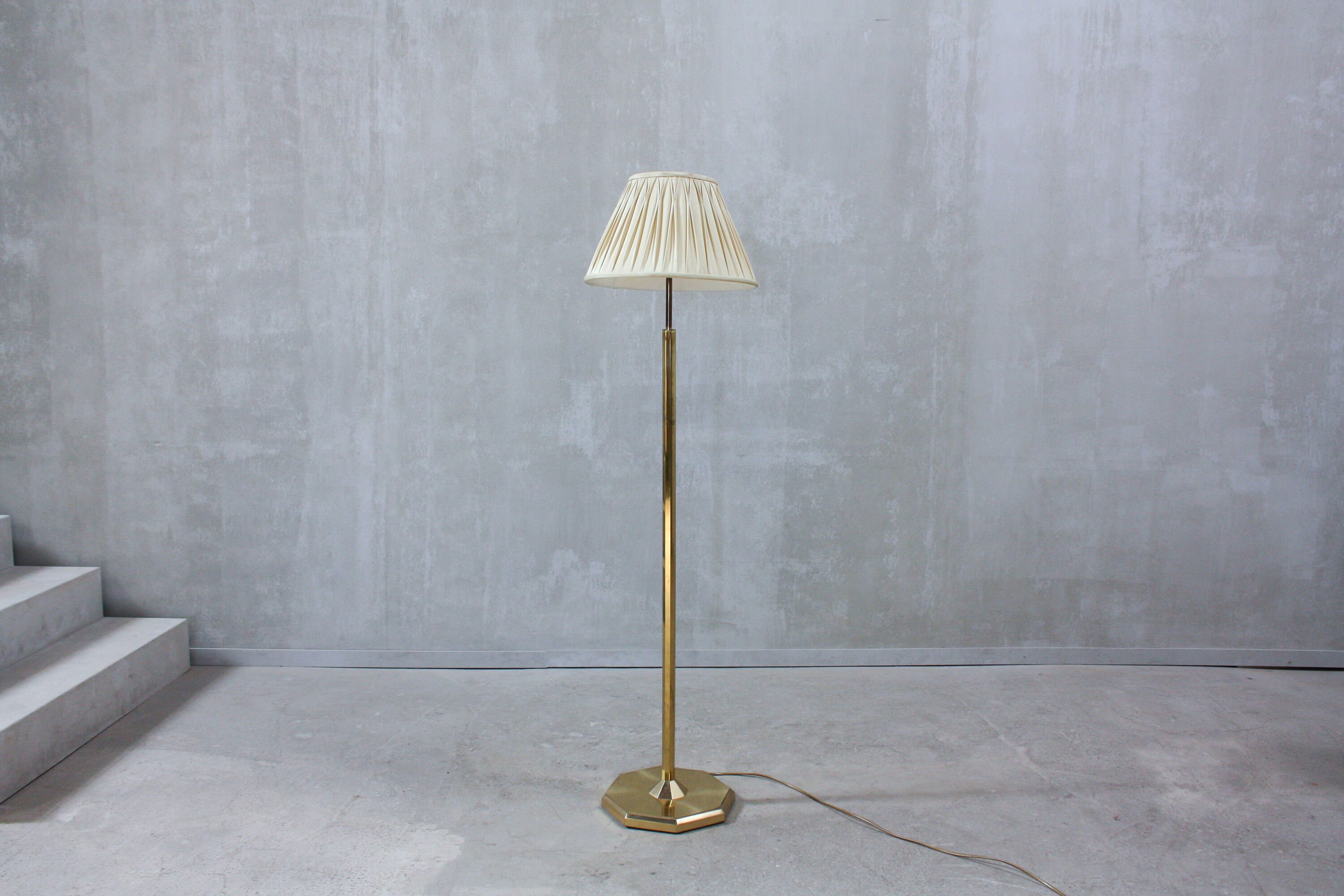 Portuguese solid brass floor lamp, 1970s