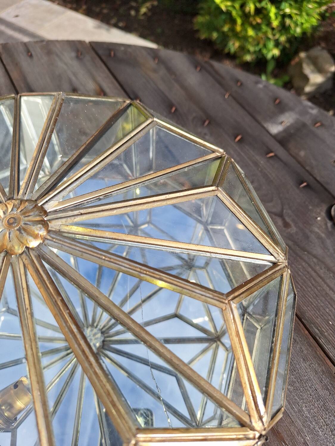 Applique verre et laiton