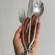 18-piece shiny metal cutlery set