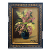 HSP painting "Bouquet of Lilac" signed 1870 + frame