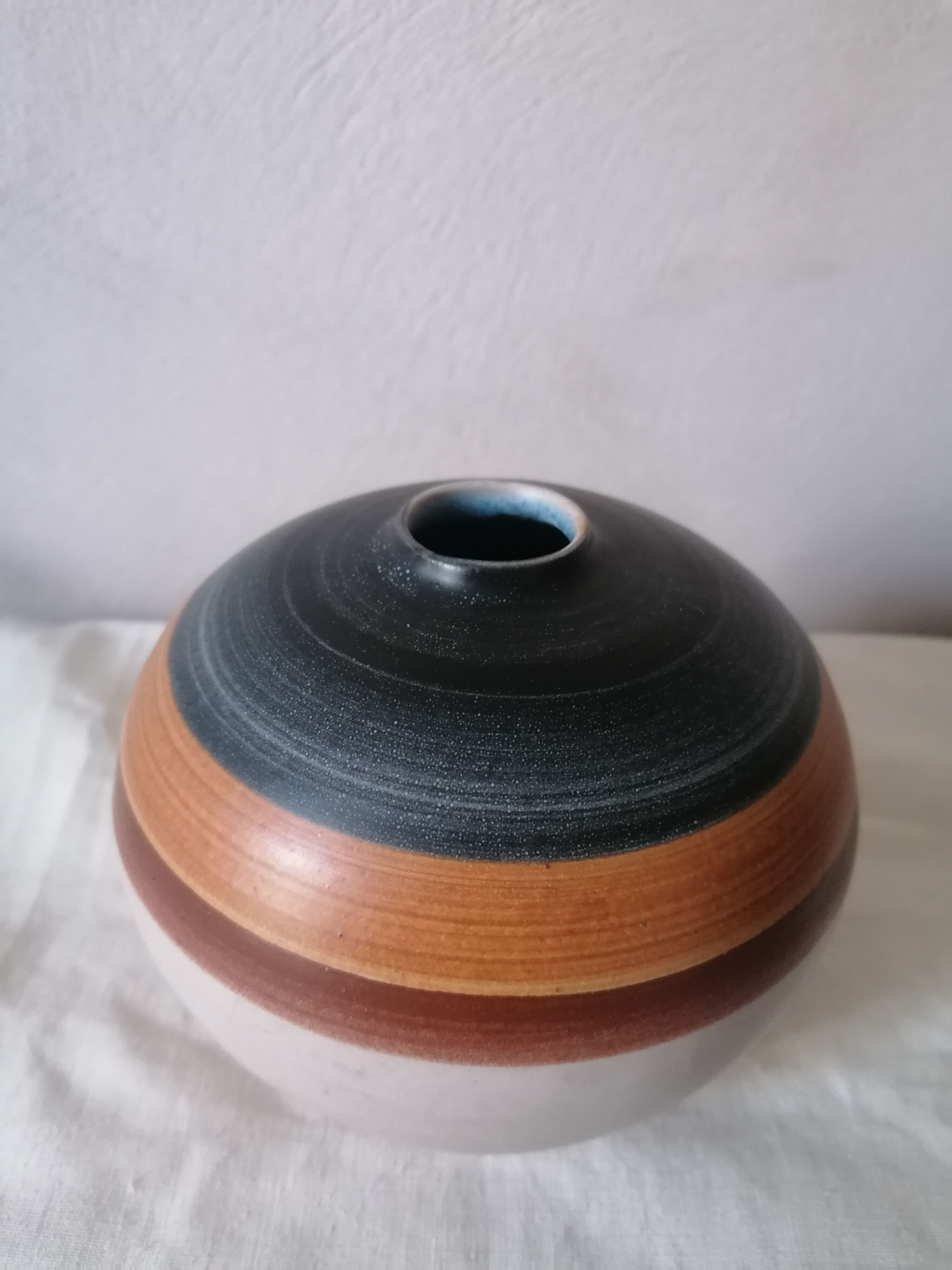 Signed ceramic ball vase
