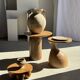 Sexy Neck - Solid wood (monoxyle) side table in natural colour H45