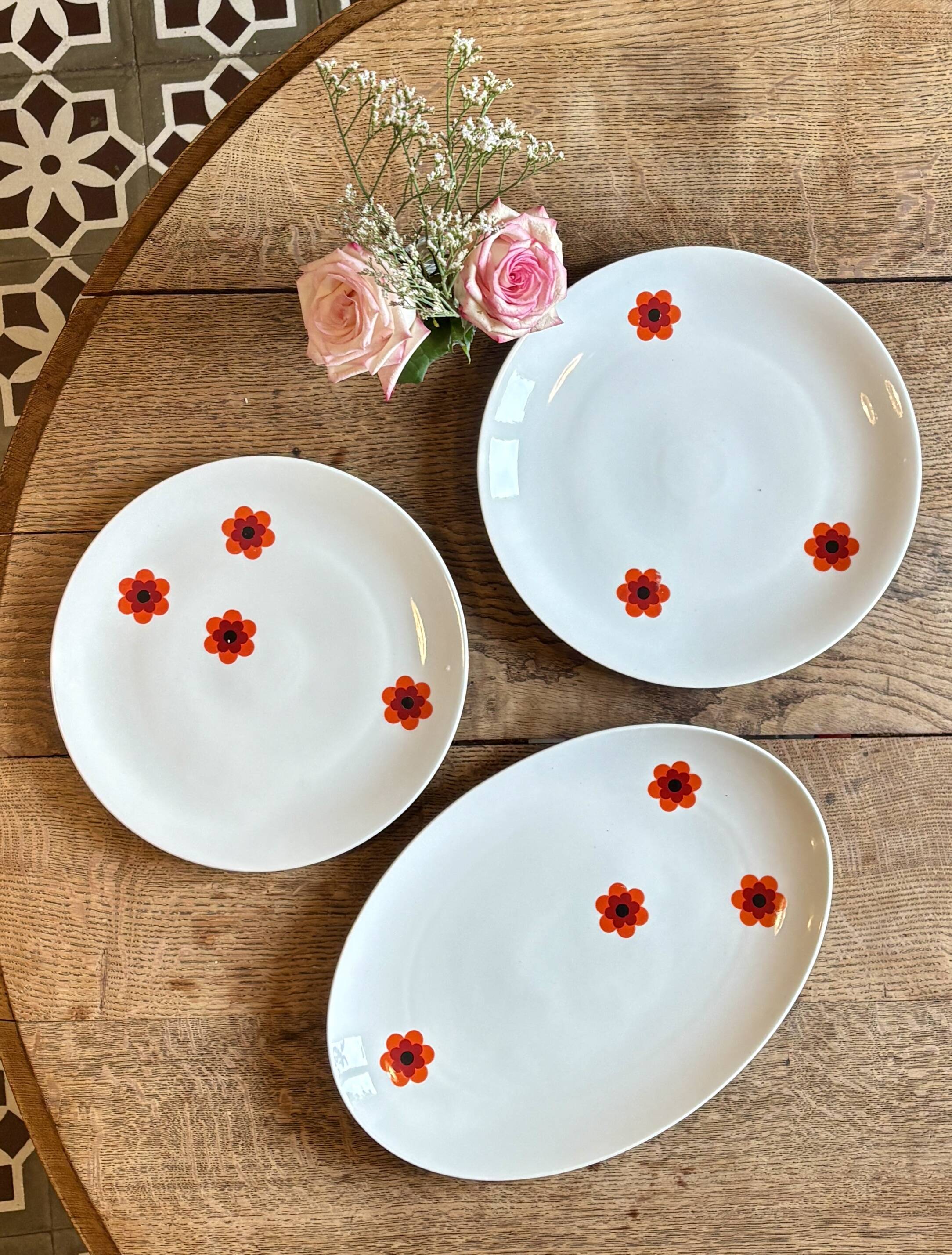 Lot de 3 plats de service vintages Scherzer Bavaria