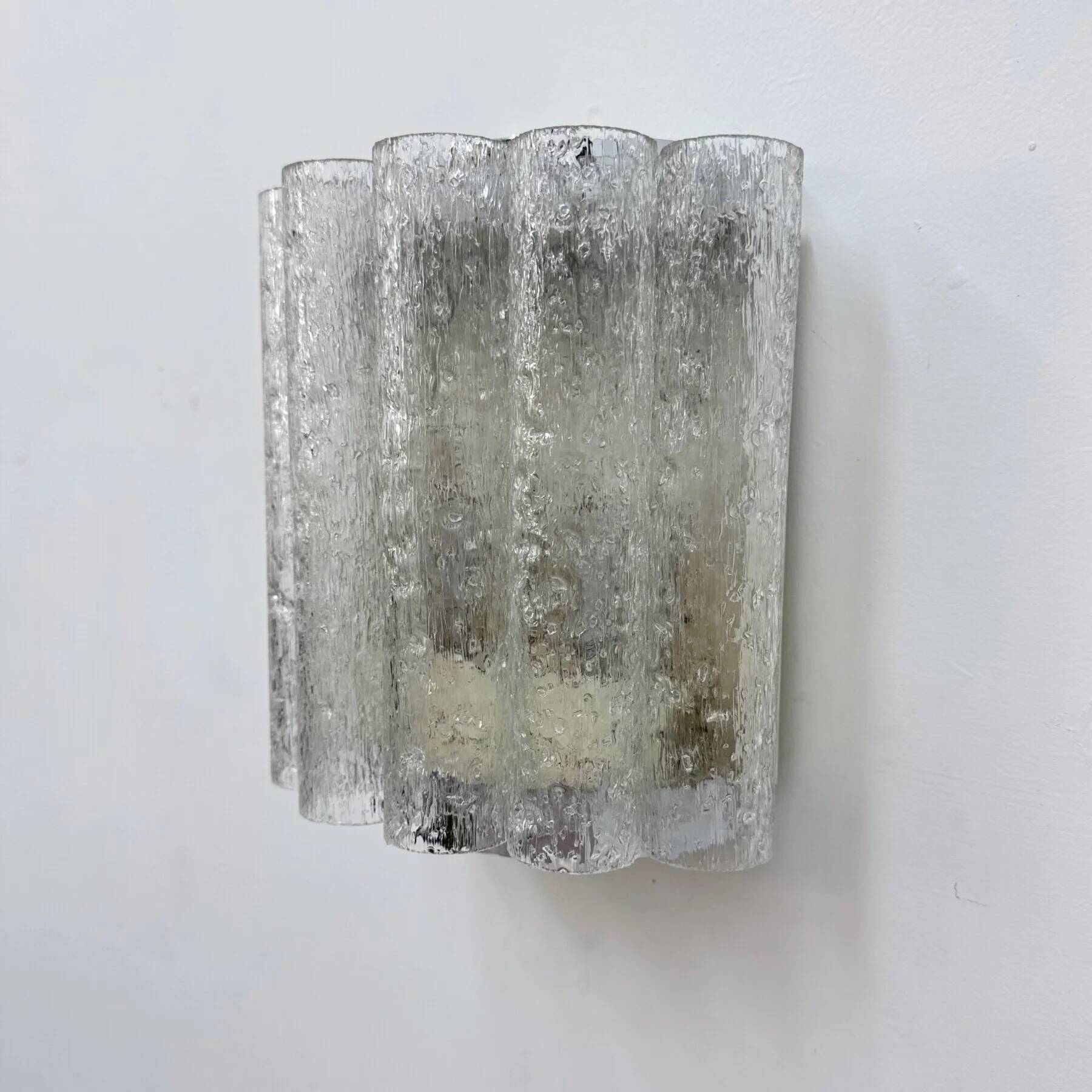 Mid-century glass tube Doria Leuchten wall lamp / sconce, 1970s