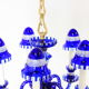 1940s Blue All Glass Chandelier, Czechoslovakia