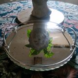 Round mirror top art deco beveled 30s