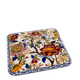 Square plate in Gien earthenware – Polychrome floral decoration