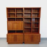 Vintage Scandinavian double bookcase in teak from the 60s