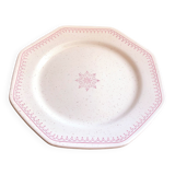 Old pink speckled beige dessert plate from the Dentelle St Amand collection