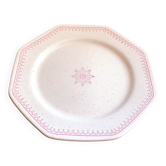Old pink speckled beige dessert plate from the Dentelle St Amand collection