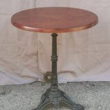 Vintage bistro side table with brown top