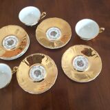 Coffee cups or mocha with romantic scenes