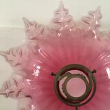 Abat jour en verre rose