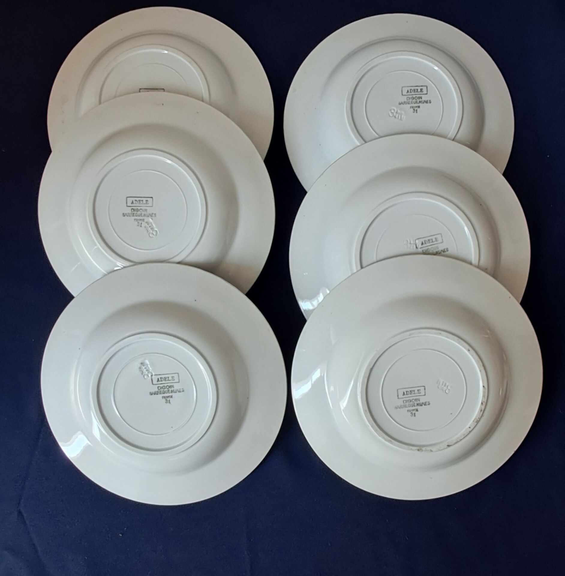 6 assiettes creuses modèle Adèle de Digoin Sarreguemines