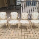 Suite of 2 armchairs + 2 chairs, louis xv style, 19th century