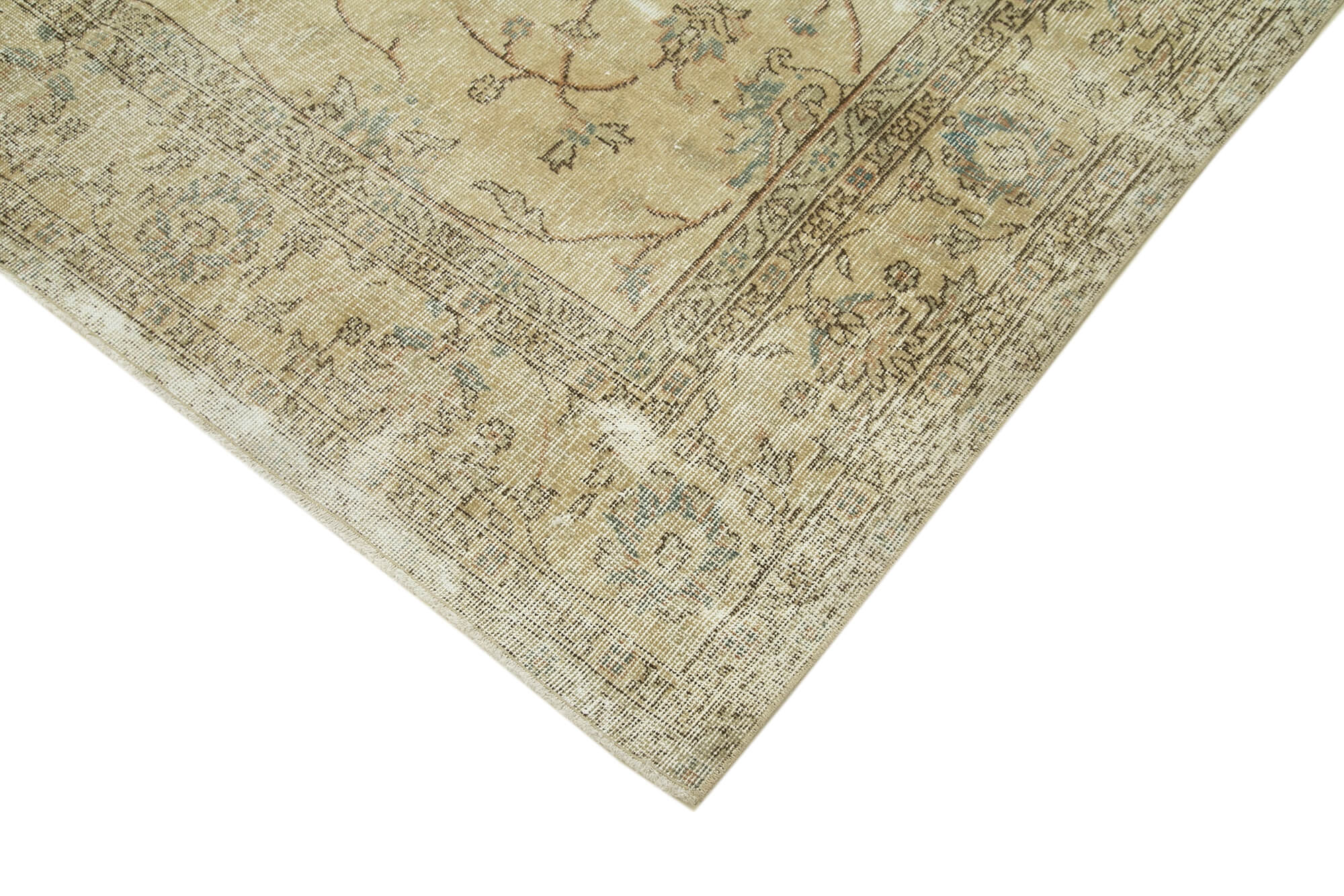 Handmade decorative oriental beige carpet 200 cm x 305 cm