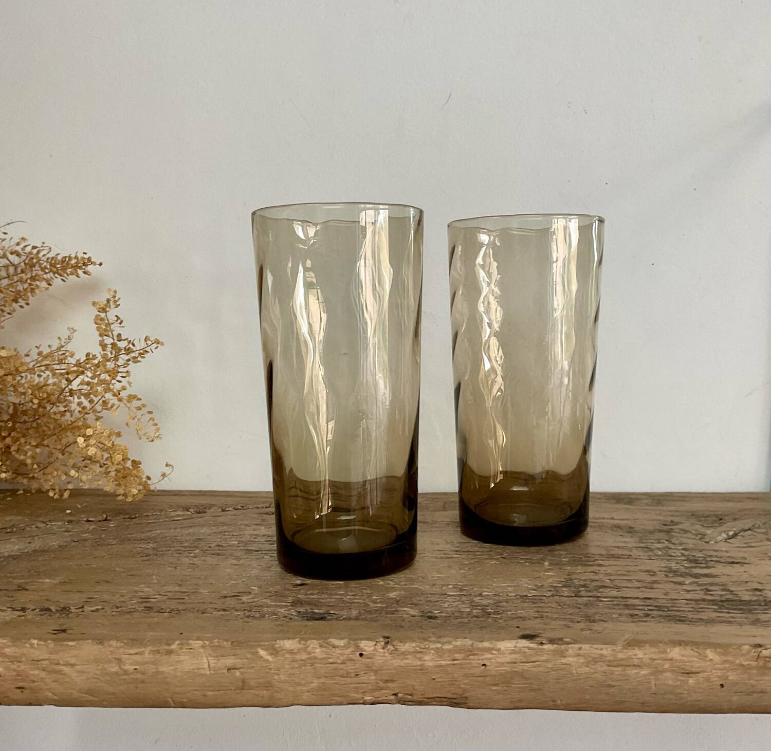 6 LUMINARC France smoked glasses