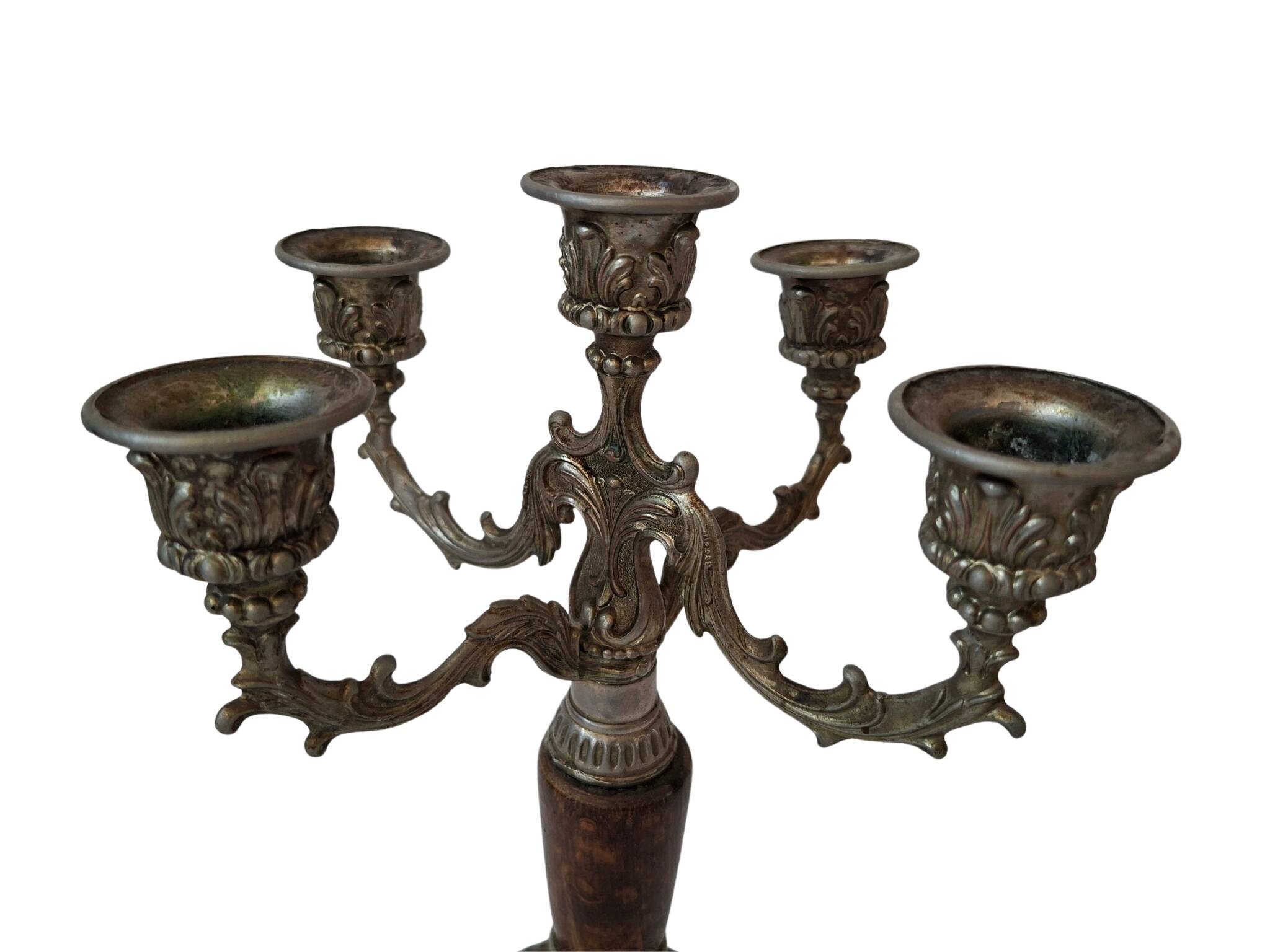 Elegante Candelabro Vintage a 5 Fiamme – Firmato AGAD in Stile Barocco '70