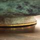 Fruit holder in oxidised brass with floral decoration, Italy 1940s