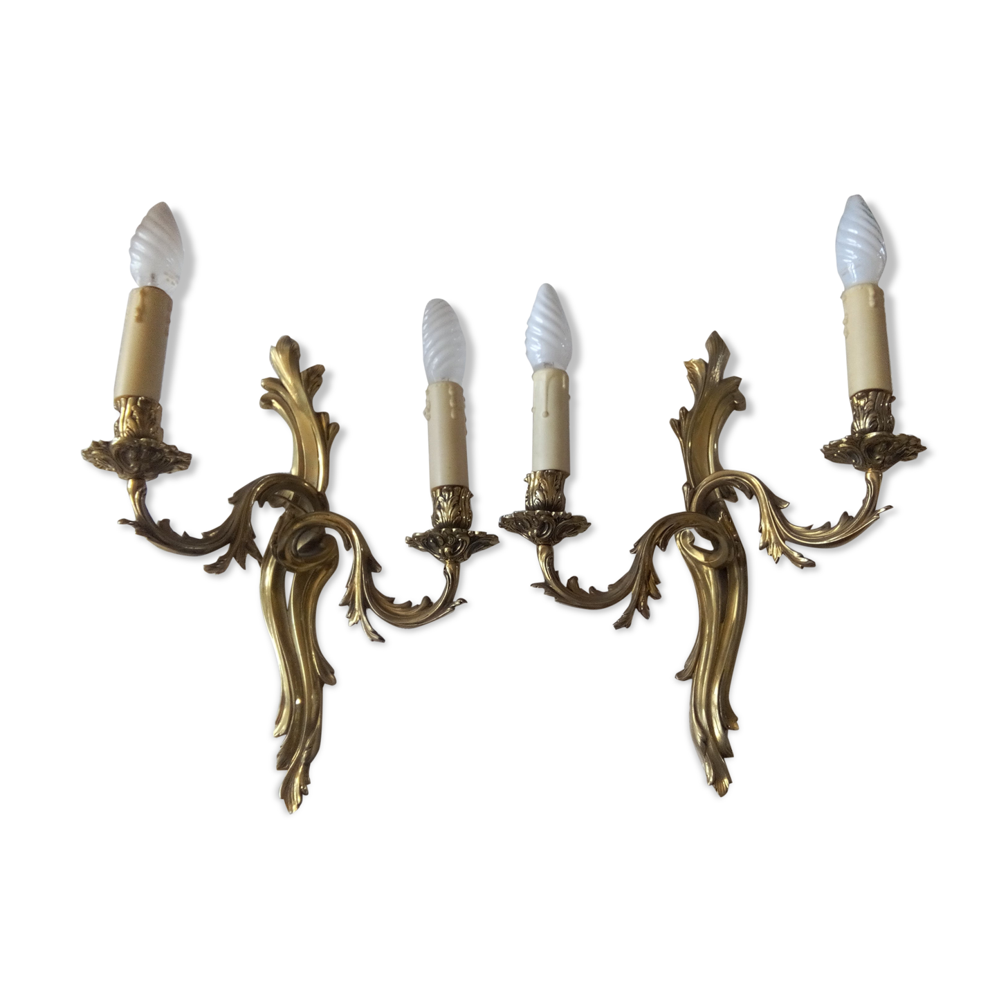 Pair of wall lamps Gilded bronze