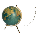Vintage 1969 globe, tripod glass, Taride world map - 33 cm