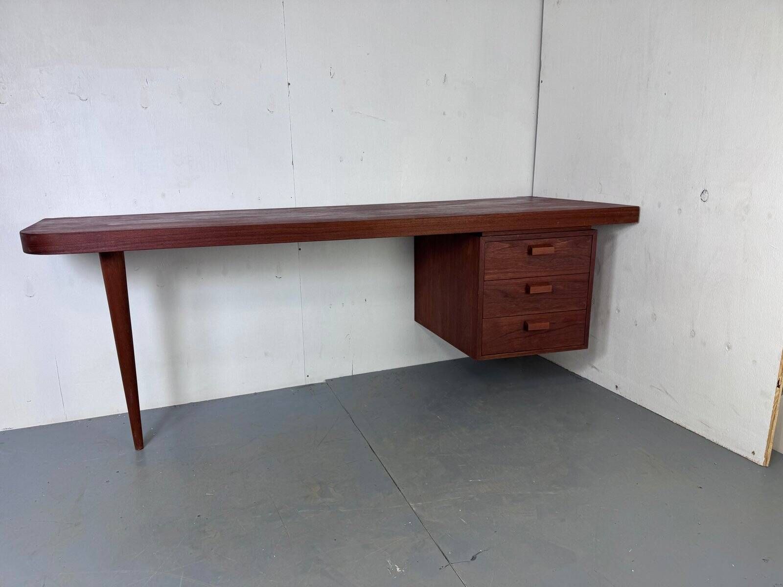 Danish modernist desk in teak, 1950s