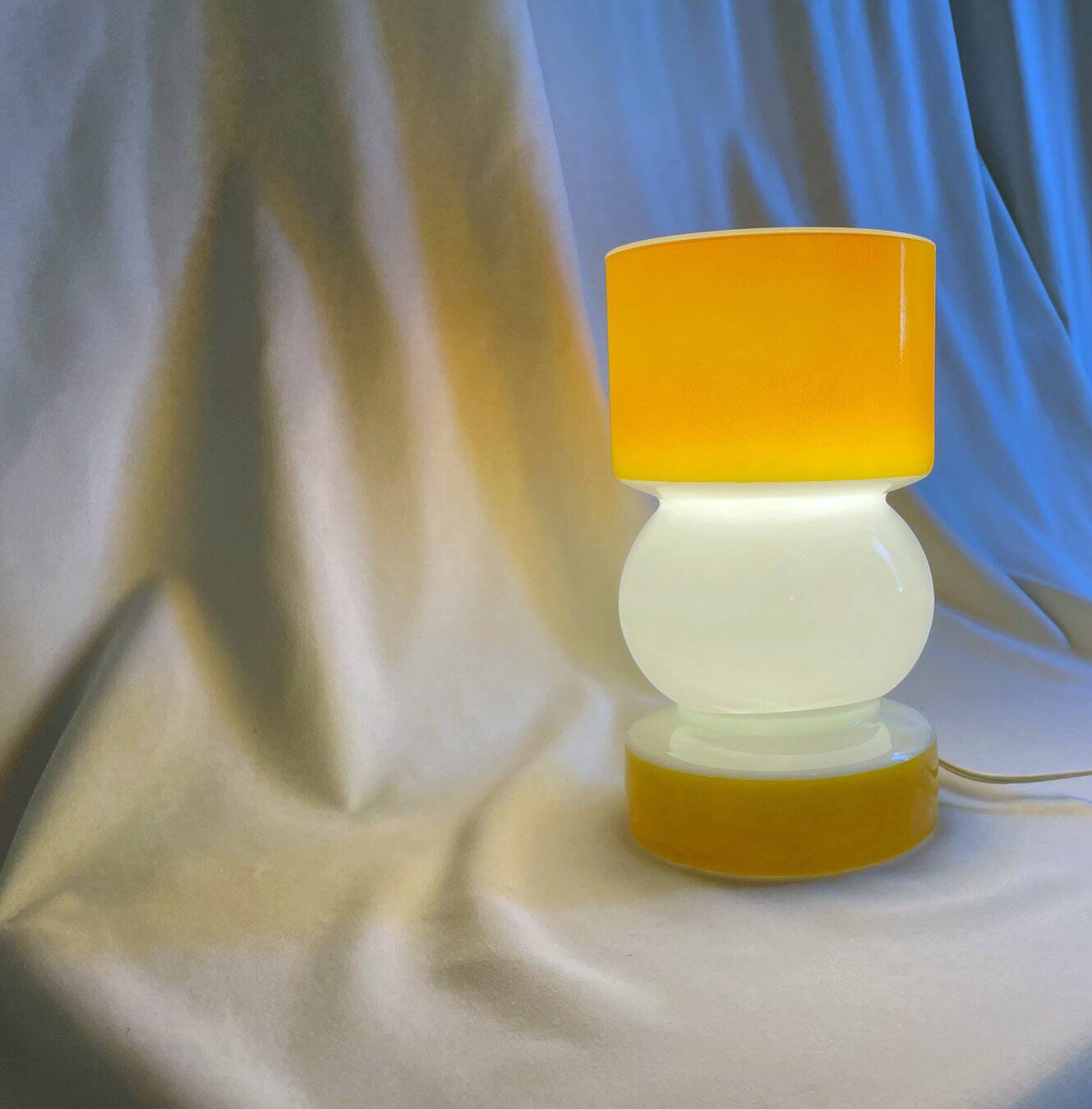 Vintage Lamp • Two-Tone Glass • Space Age • 1980