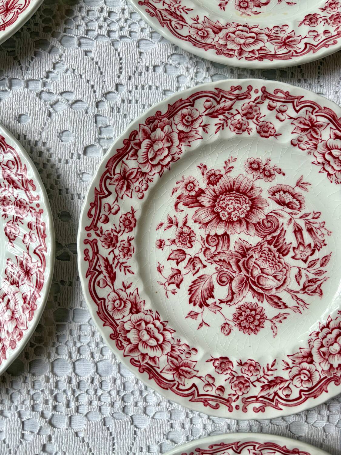 9 assiettes à dessert Ridgway Ironstone Staffordshire England Clifton