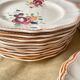 Table service with painted flowers Faïencerie de Longchamp Monaco 1960s
